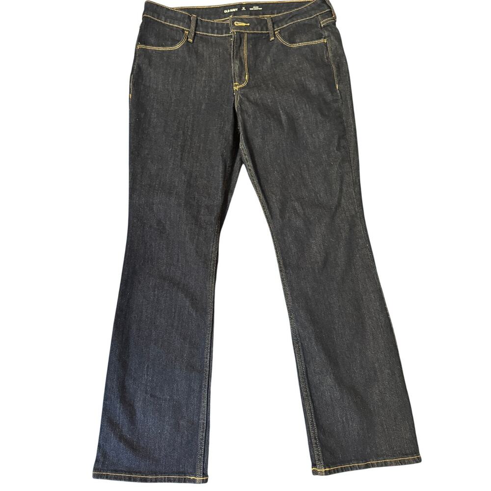 Old Navy Mid-Rise Wow Boot-Cut Jeans Dark Wash Denim Size 12